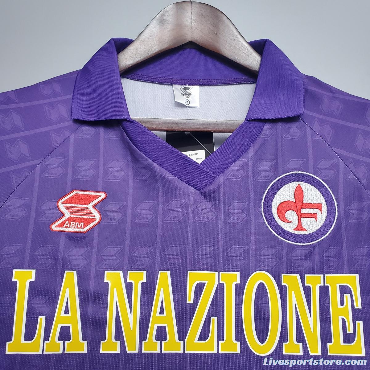 Retro Fiorentina 89/90 home Soccer Jersey