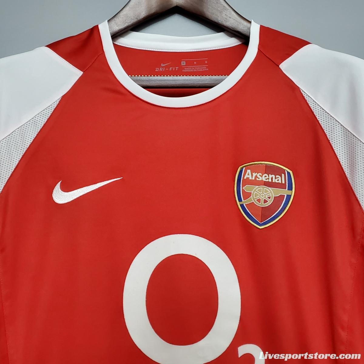 Retro 02/04 Arsenal home Soccer Jersey