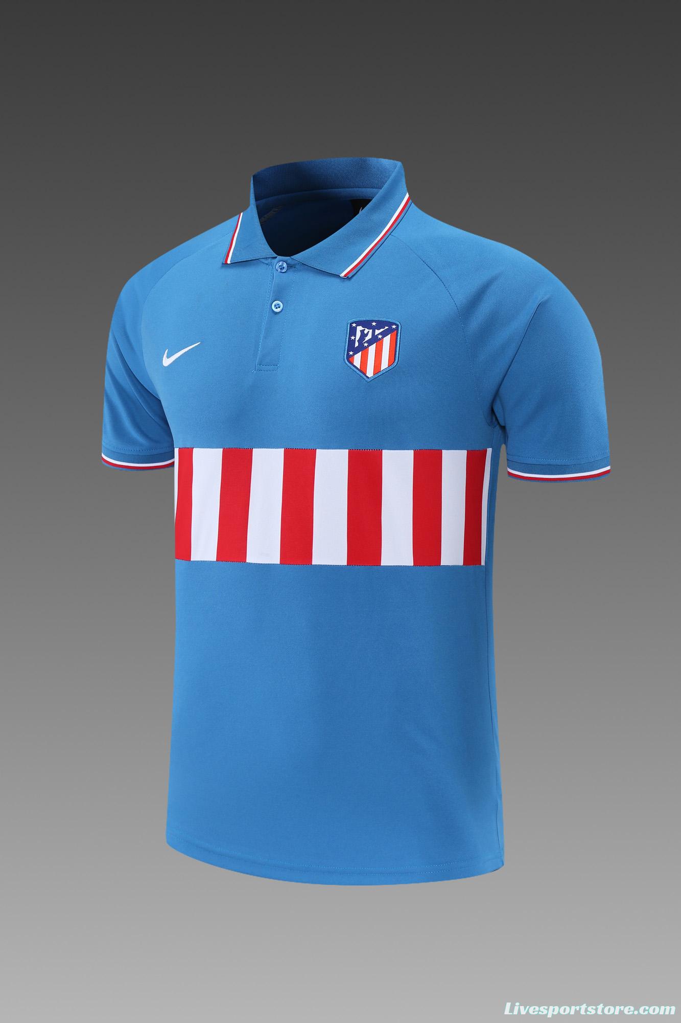 Atletico Madrid POLO kit Blue red and white stripes (not supported to be sold separately)