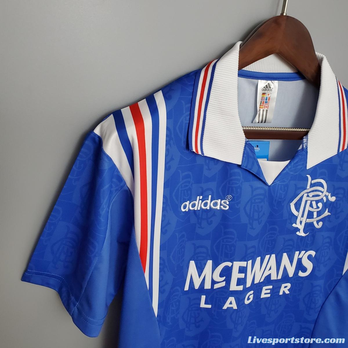 Retro 96/97 Rangers home Soccer Jersey