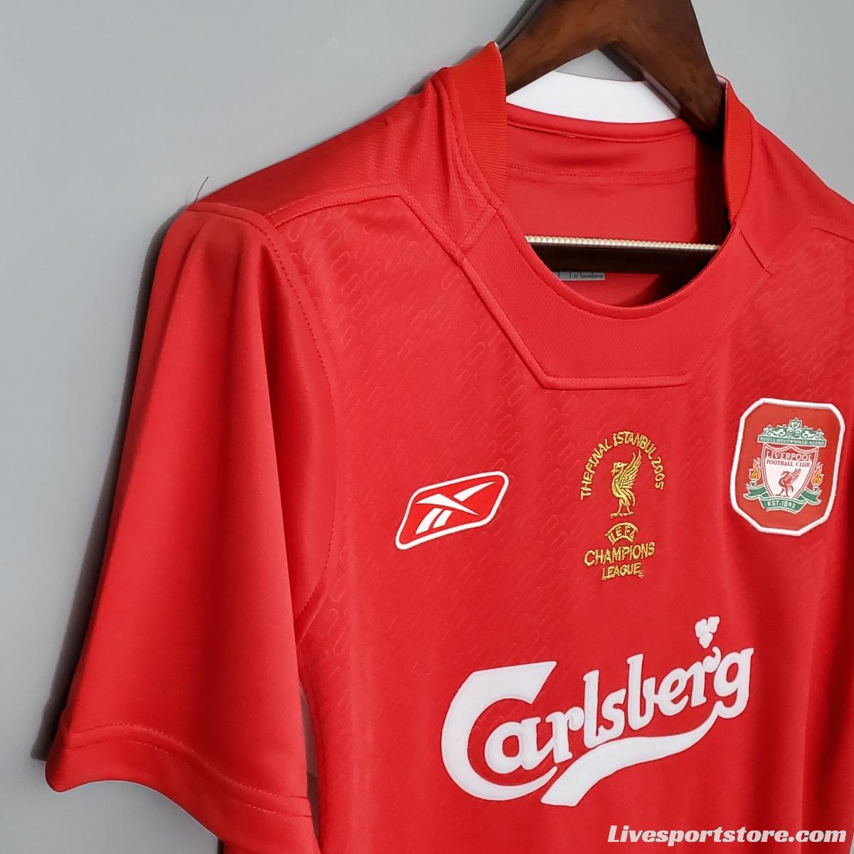 Retro 2005 Liverpool Champions League version home Soccer Jersey