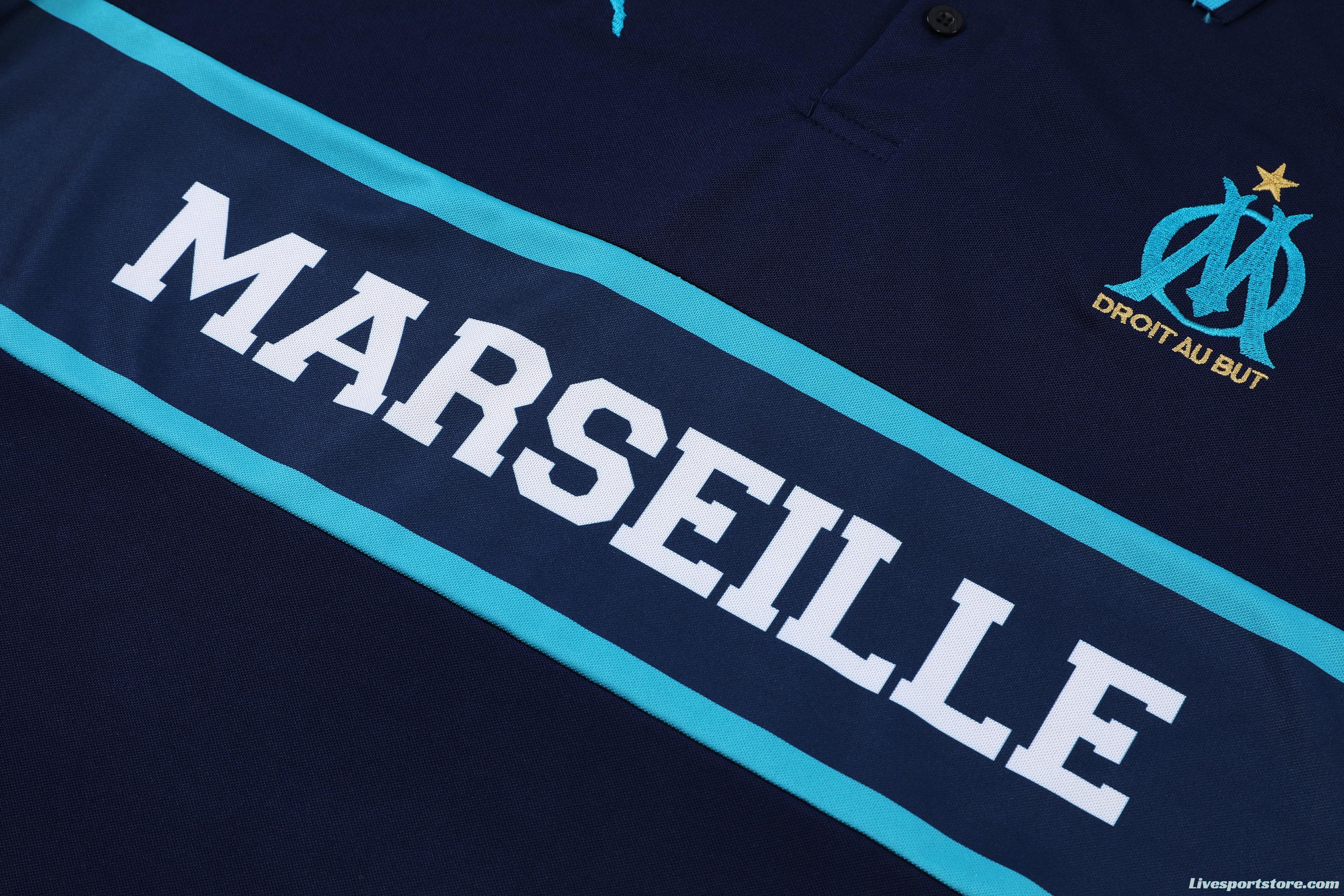 Olympique de Marseille POLO ki t royal blue (not sold separately)