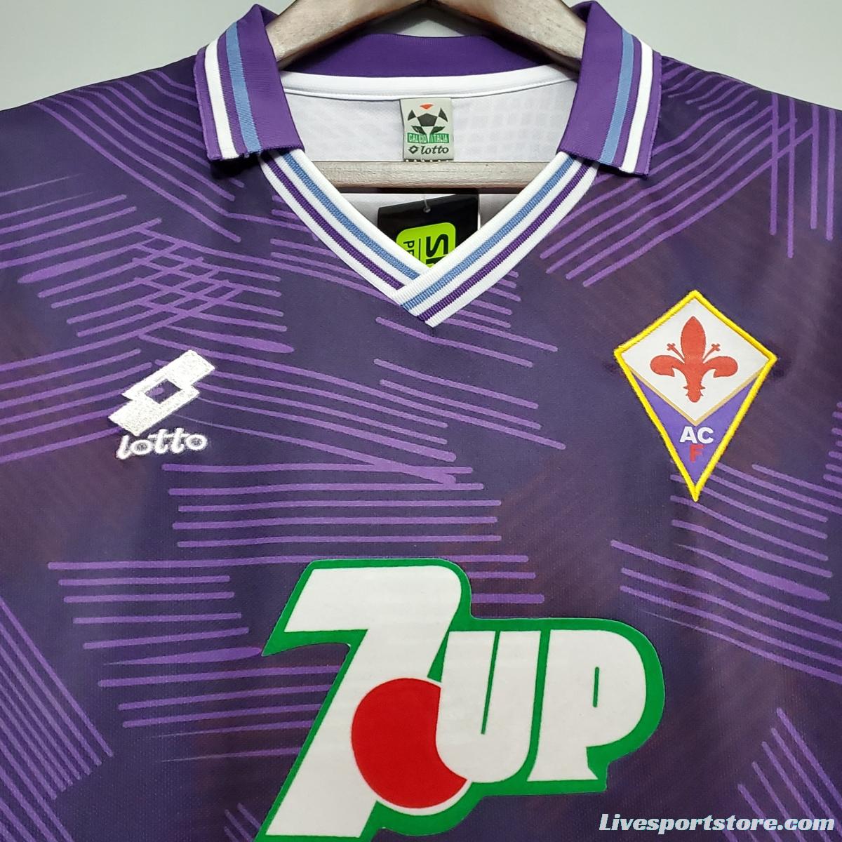 Retro 92/93 Fiorentina home Soccer Jersey