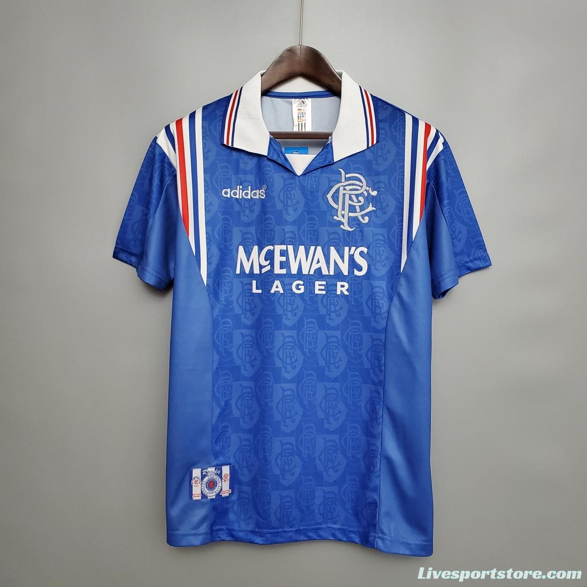 Retro 96/97 Rangers home Soccer Jersey