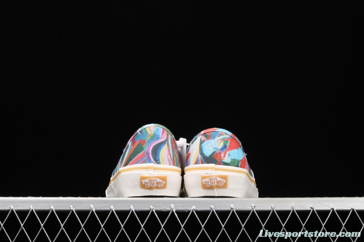 Vans Authentic SF color printing color sole environmental protection canvas board shoes VN0A3MU642D