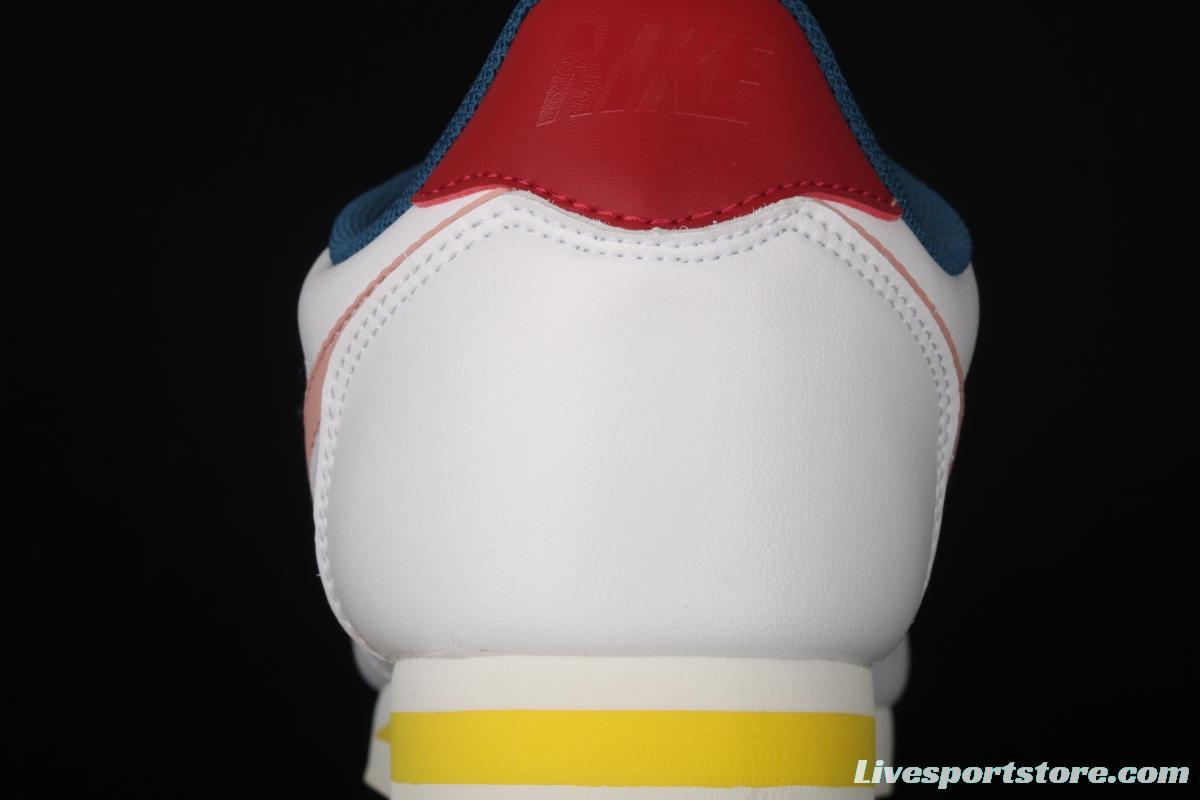 NIKE Classic Cortez Leather Forrest Gump fresh white powder matching leather running shoes 807471-114