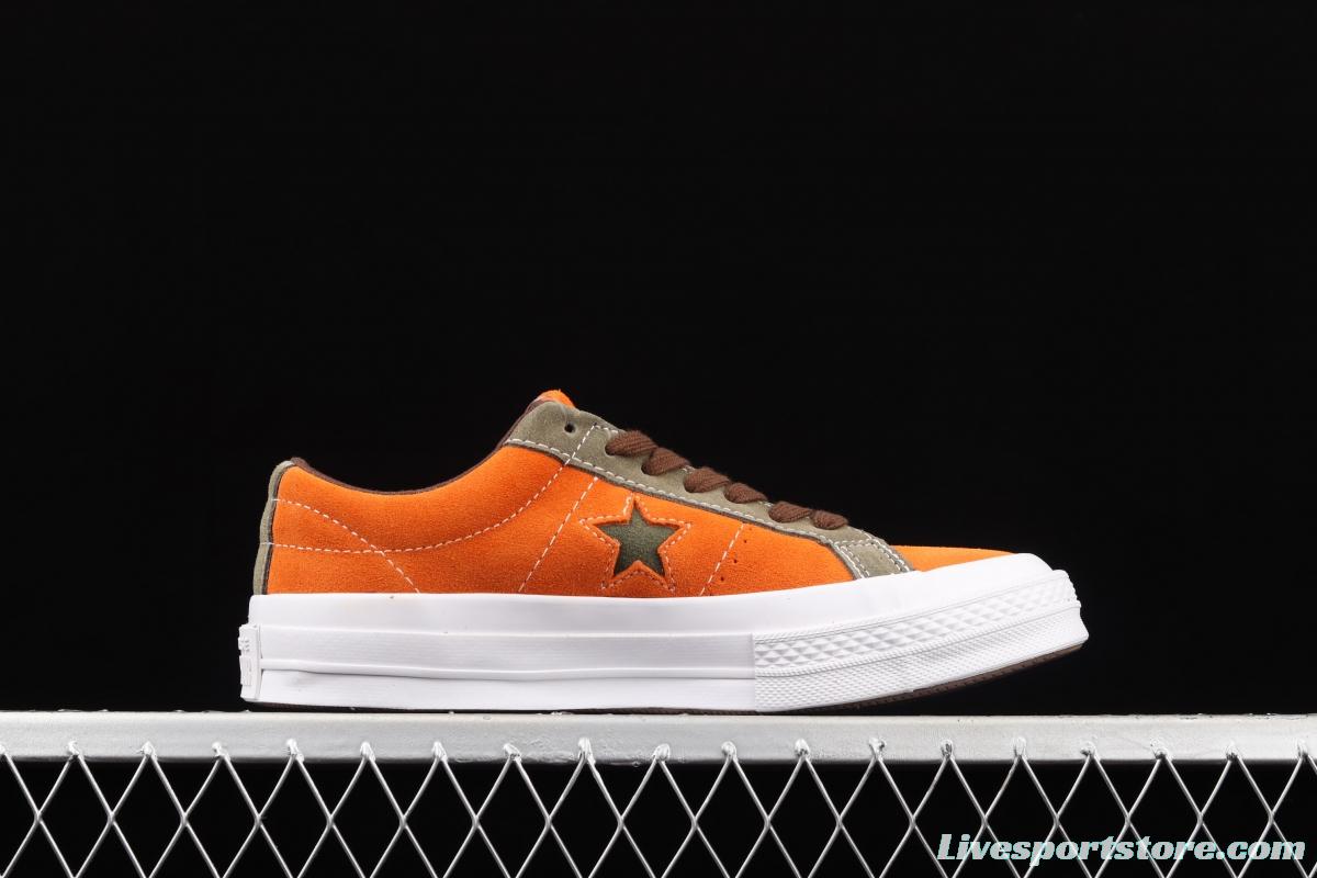 Converse One Star Converse dirty orange-green fur-turned one-star low-top board shoes 161617C