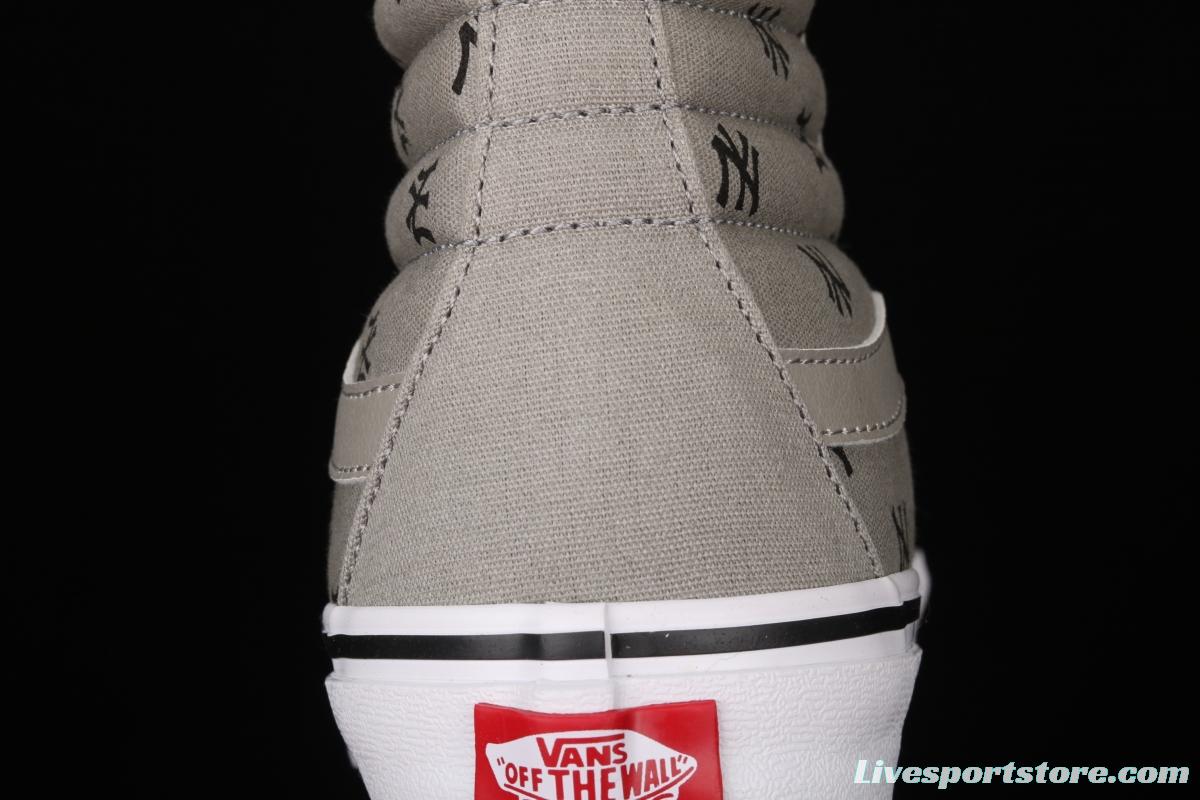 Vans Sk8-Hi Vlt Lx YaNIKEes Yankees co-branded high-top casual canvas shoes VN0A4CS5W43