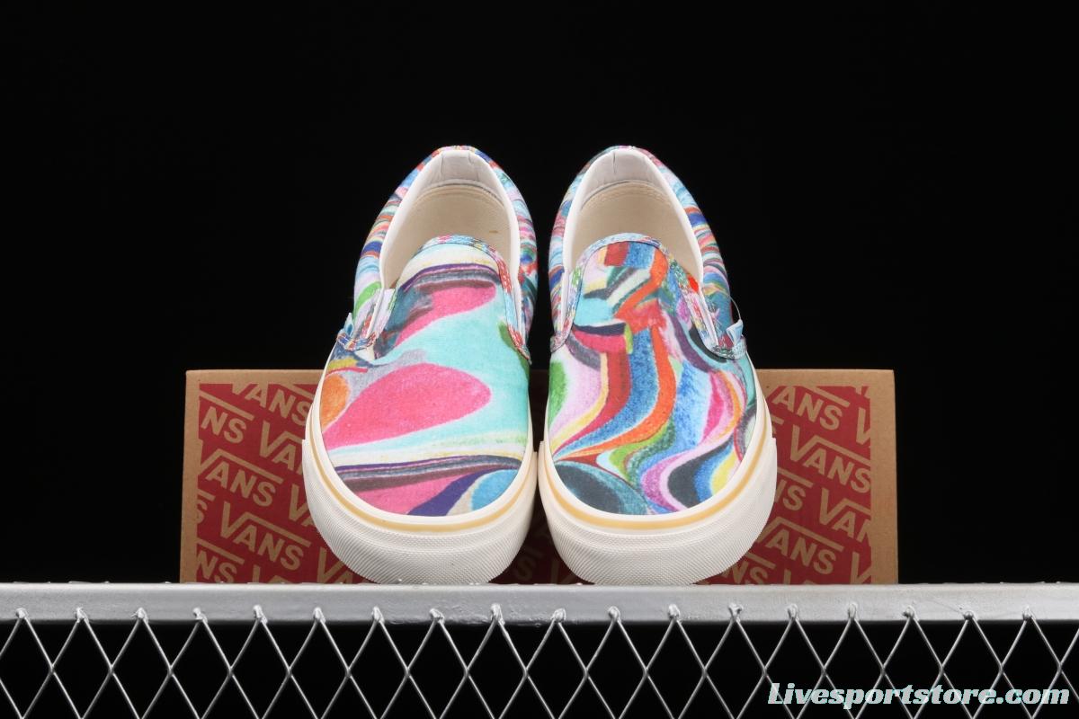 Vans Authentic SF color printing color sole environmental protection lazy man canvas board shoes VN0A3MU646B