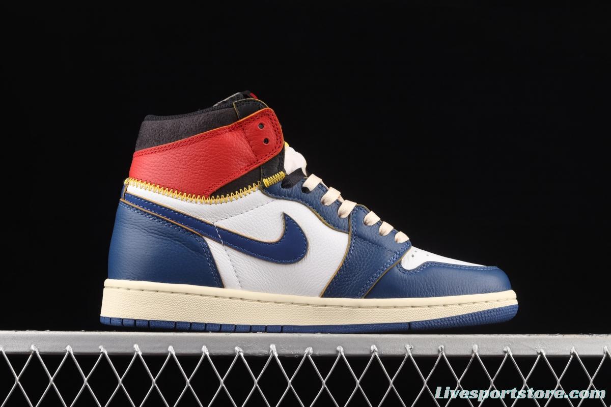 Air Jordan 1 x Union limited edition four-color deconstruction splicing basketball shoes BV1300-146,