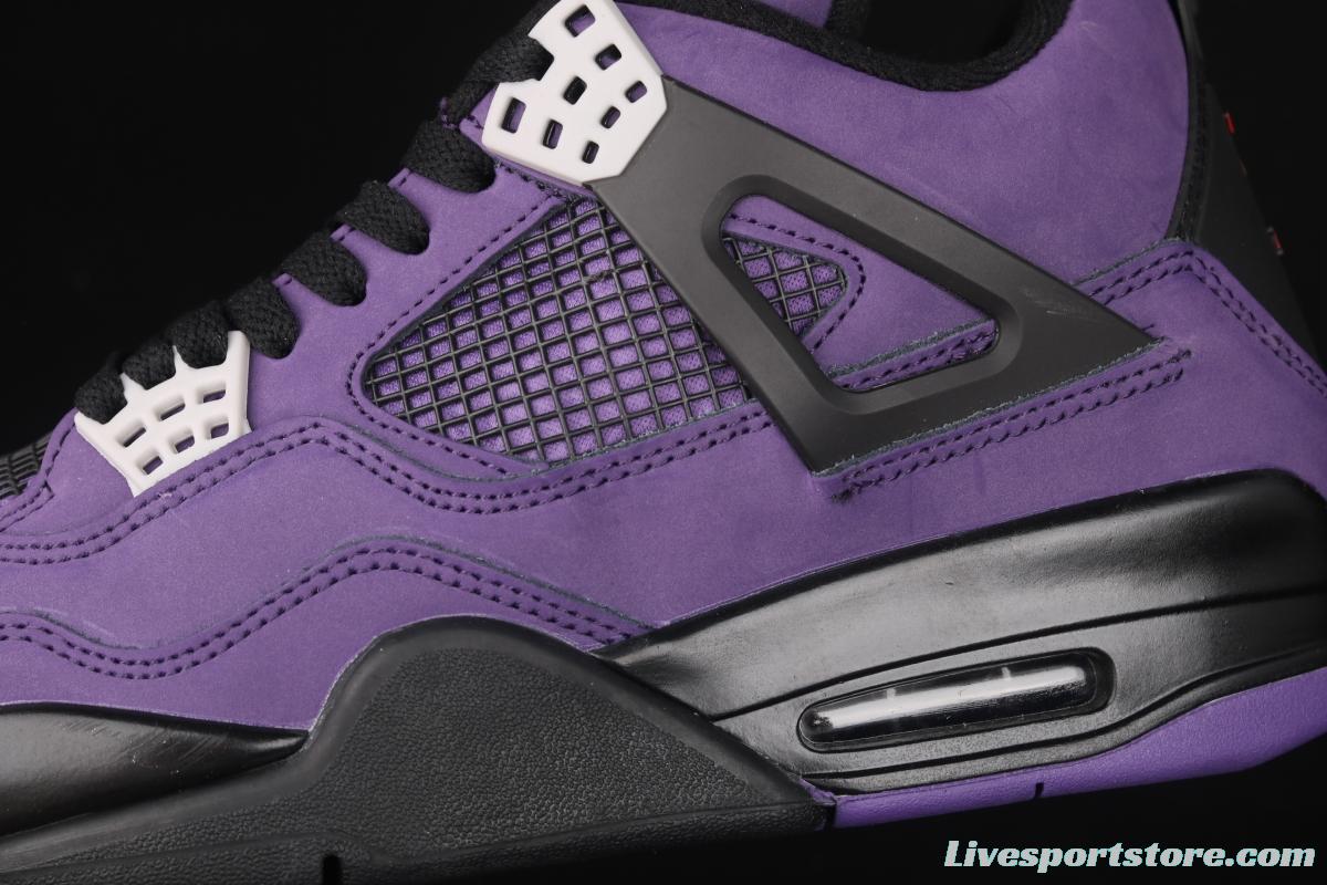 Air Jordan 4 Retro suede black purple 308497-408