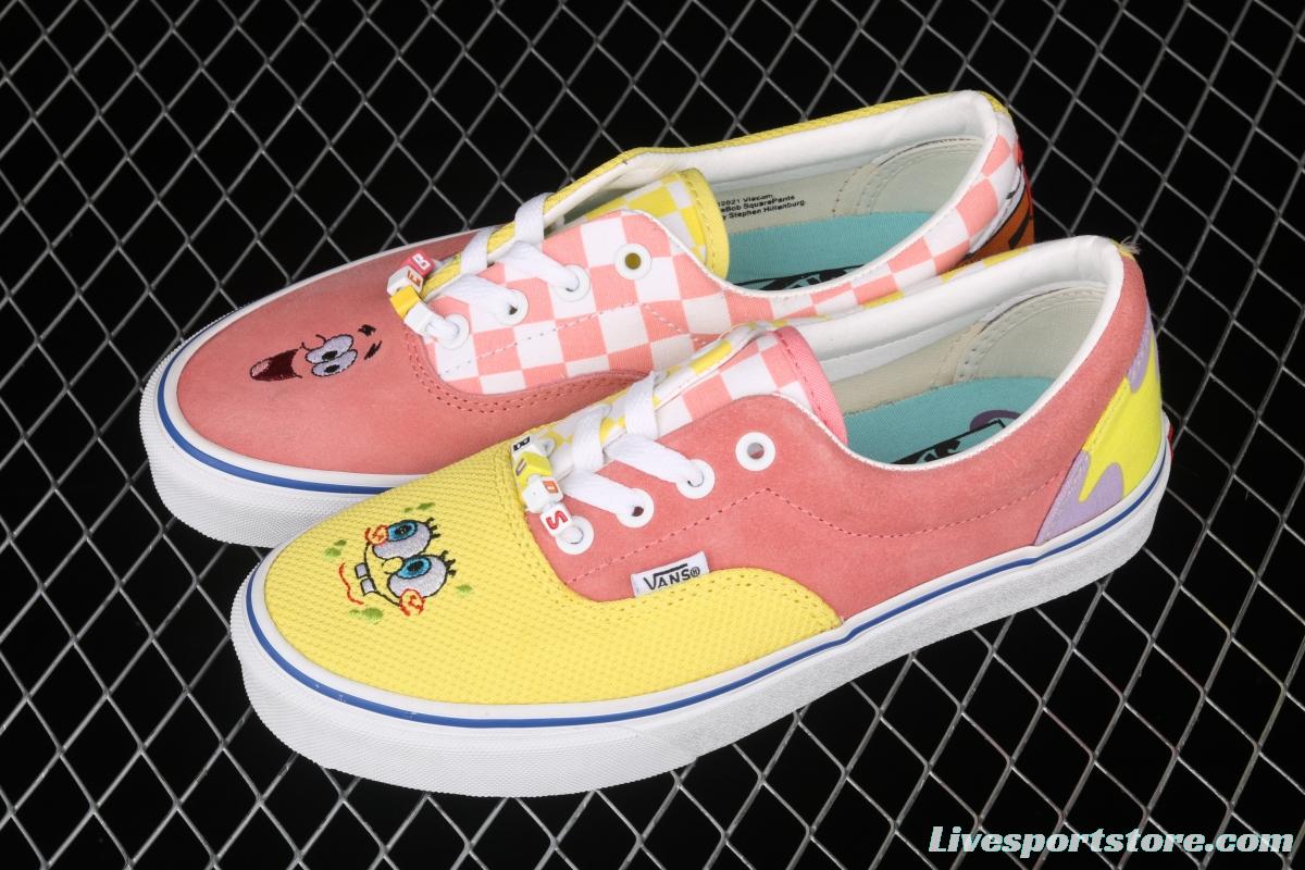 Vans Era SpongeBob theme animation joint series pie star mandarin duck pink yellow low-top casual board shoes VN0A54F19ES