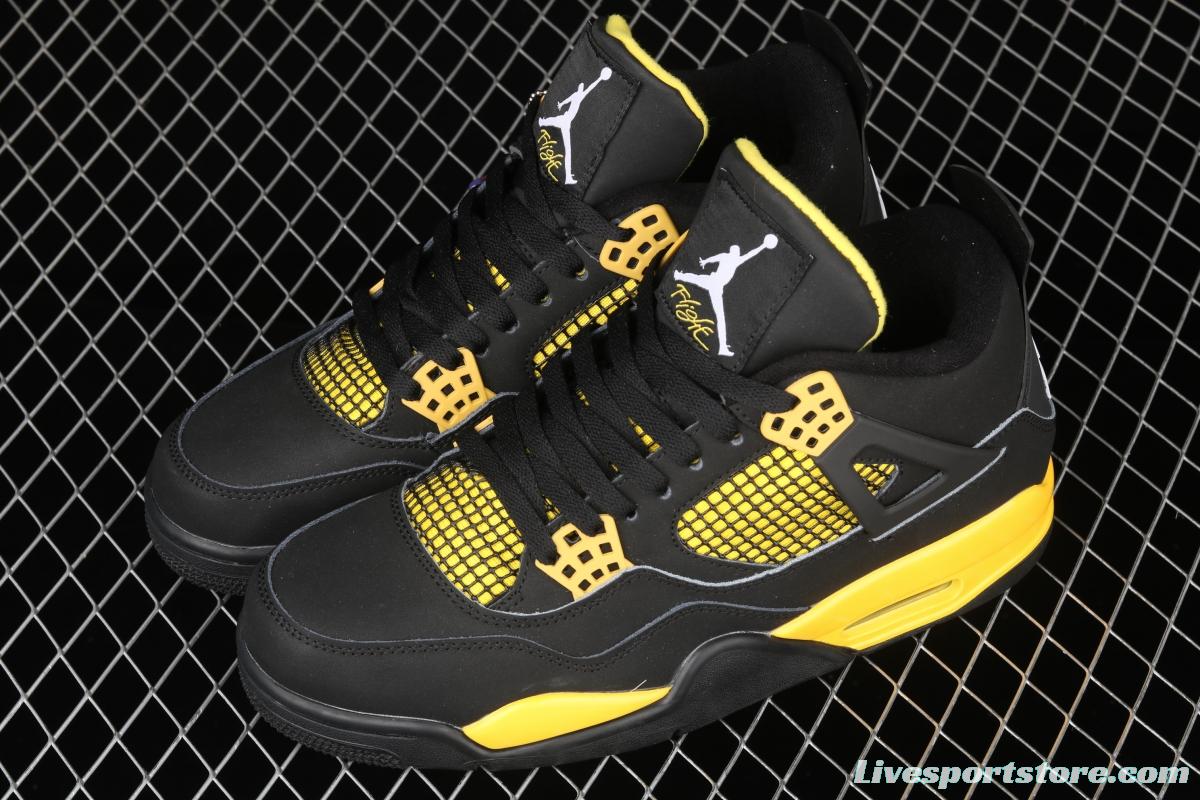 Air Jordan 4 Retro Black and Yellow 308497-008