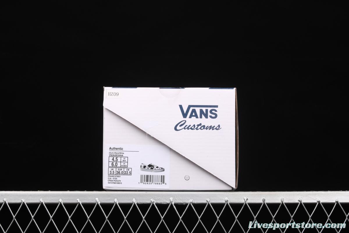 Vans Authentic Vance black and white cow striped Anaheim canvas board shoes VN0A40E5NNA