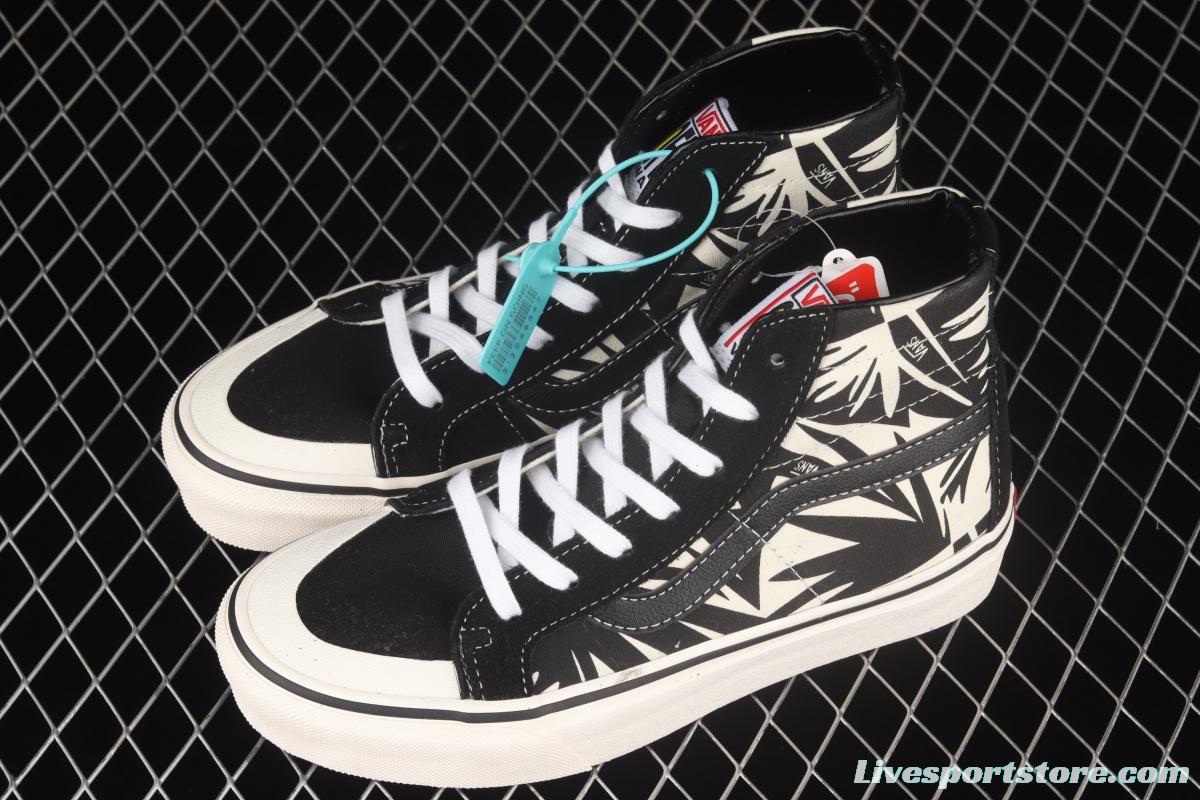 Vans Sk8-Hi 138Decon black and white printed high-top casual board shoes VN0A3MV136K