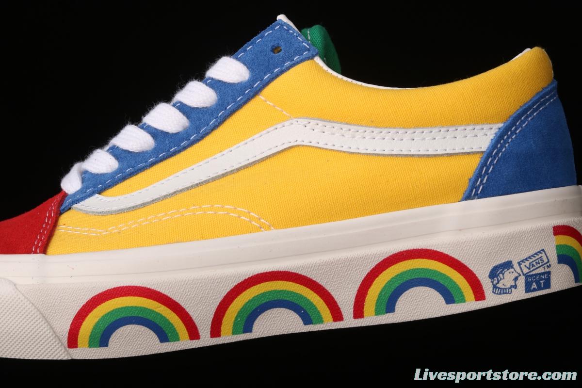 Vans Old Skool 36 limits high-end regional Anaheim color rainbow low-top casual board shoes VN0A54F34SB