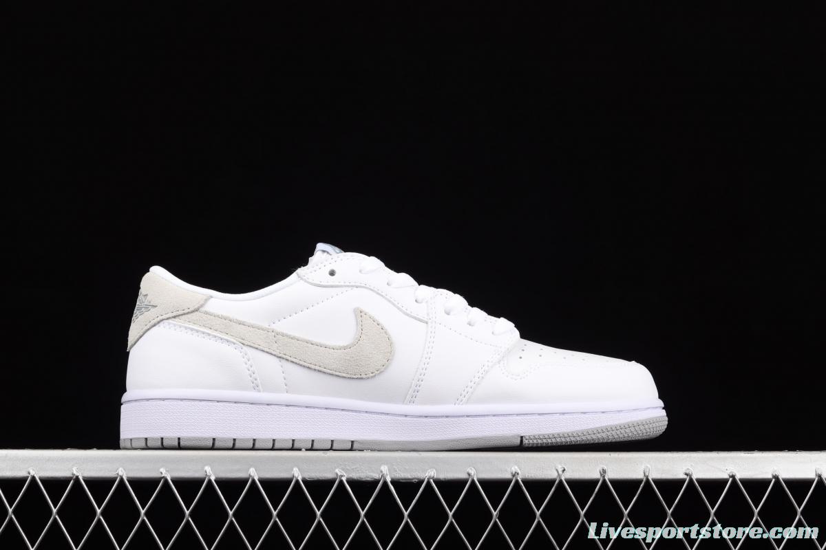 Air Jordan 1 Low OG white-gray low-top basketball shoes CZ0858-100