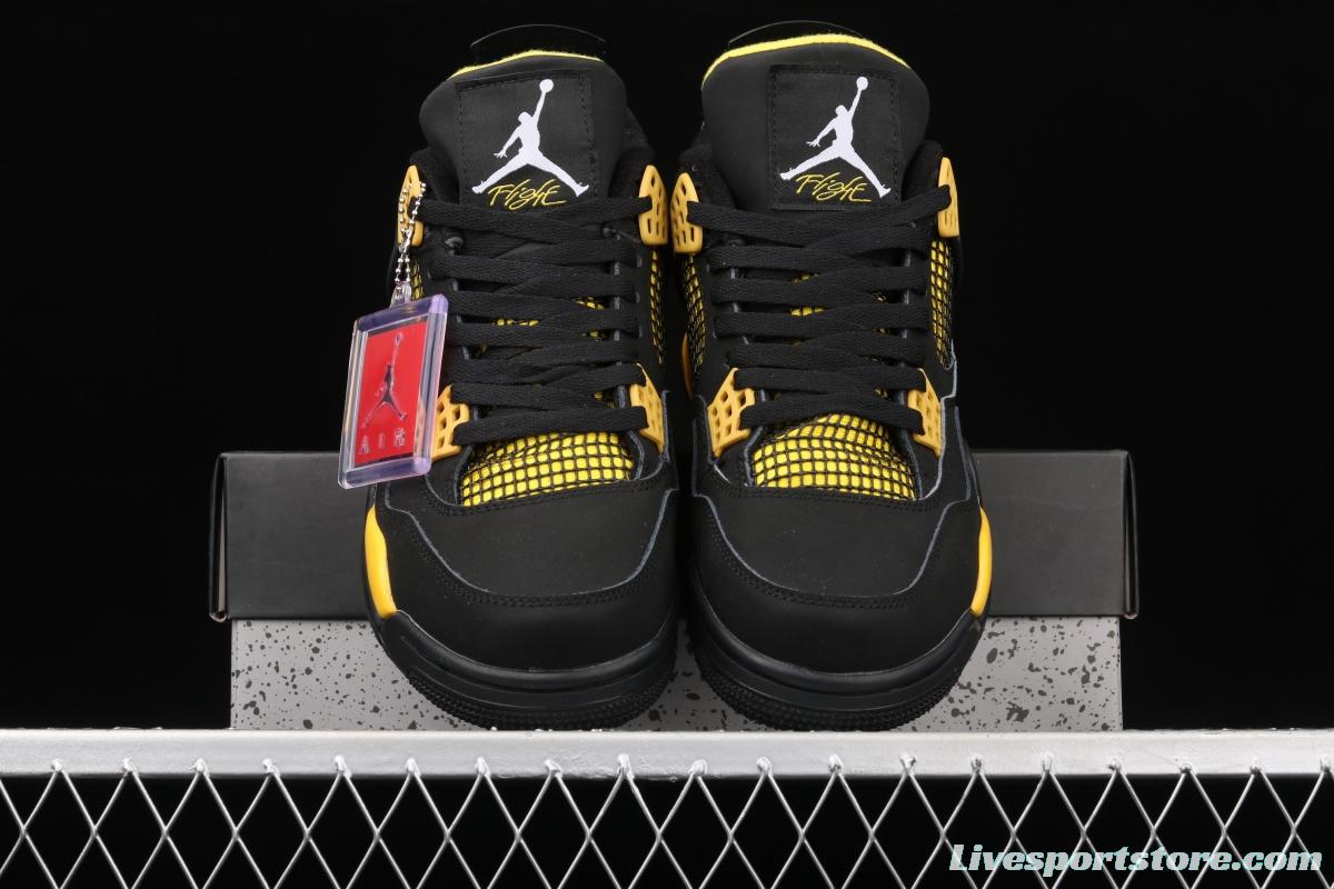 Air Jordan 4 Retro Black and Yellow 308497-008