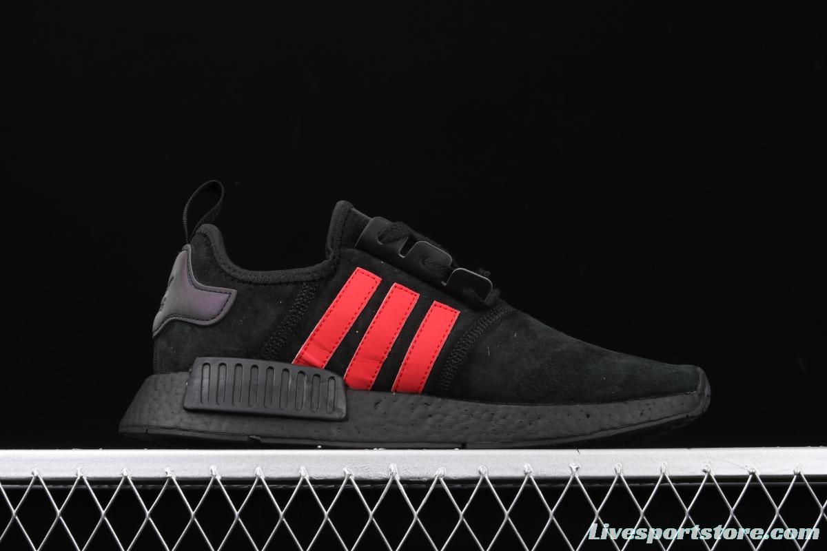 Adidas NMD_R1 B97419 Pig eight leather black samurai running shoes