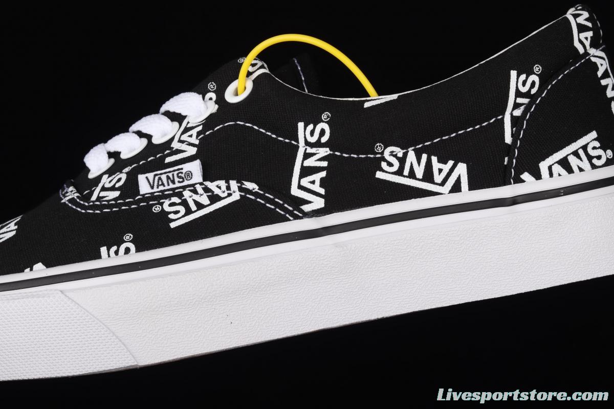 Vans Era's new classic black-and-white LOGO letter printed lightweight low-top shoes VN0A54F1QW7