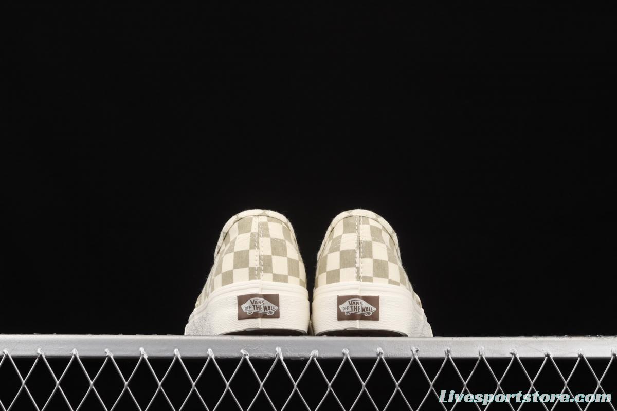 Vans Authentic Classic Anaheim Milk Tea White Brown Chess Lattice low Top Board shoes VN0A5HZS9FO