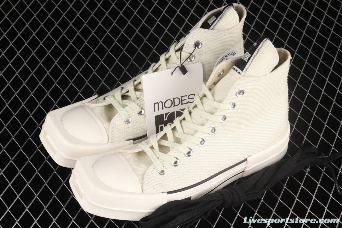 Rick Owens Drkshdw x Converse Turbodrk Hi square head co-named high-top canvas shoes 172346C