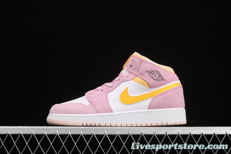 Air Jordan 1 Mid Junior Women's Powder Zhongbang Basketball shoes DC9517-600