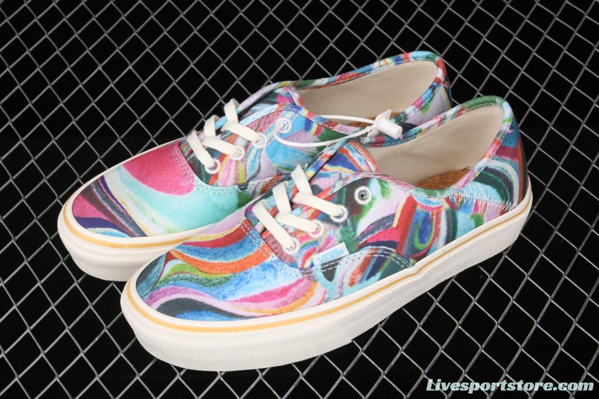 Vans Authentic SF color printing color sole environmental protection canvas board shoes VN0A3MU642D