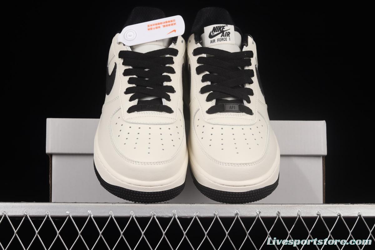 NIKE Air Force 1x 07 Low beige black color matching low-top casual board shoes MK9636-125