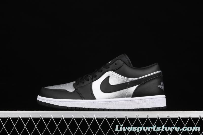 Air Jordan 1 Low low-top black silver culture leisure sports shoes DA5551-001