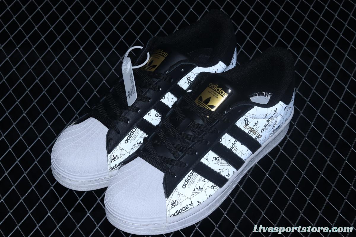 Adidas Originals Superstar FV2819 shell head printed with logo 3M reflective classic sports shoes