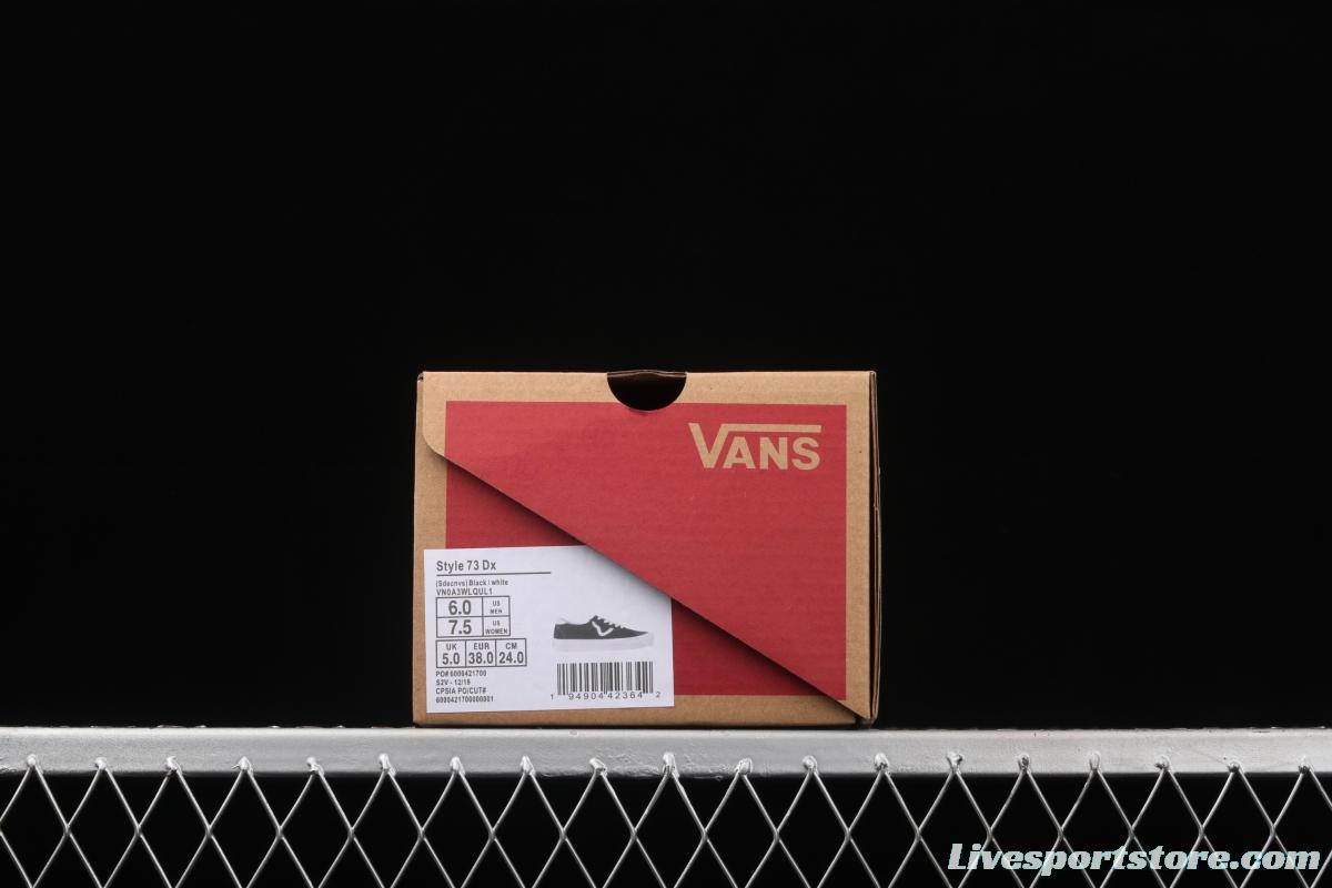 Vans Sport 73 Dx Chen Feiyu with Anaheim classic black and white canvas retro low-top casual board shoes VN0A3WLQUL1