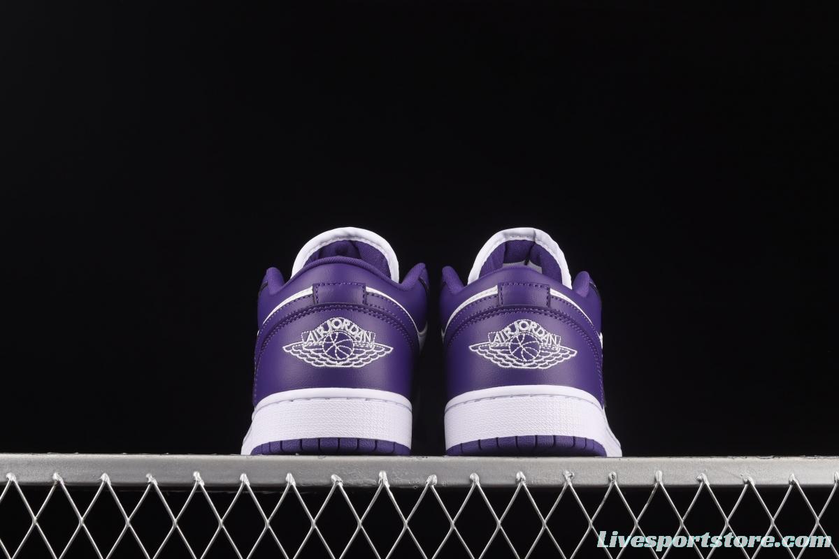 Air Jordan Low White and Purple Coat low-end Culture Leisure Sports Basketball shoes DC0774-500