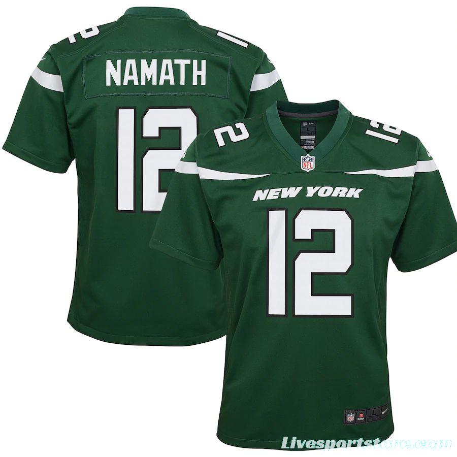 Youth Joe Namath Gotham Green Player Limited Team Jersey