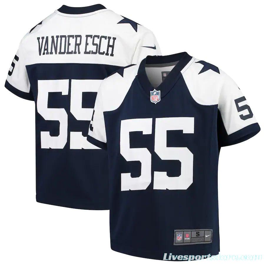 Youth Leighton Vander Esch Navy White Alternate Player Limited Team Jersey