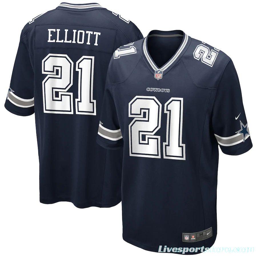 Men's Ezekiel Elliott Navy Player Limited Team Jersey