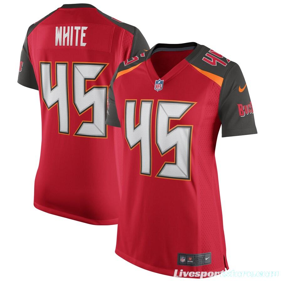 Women's Devin White Red Finished Player Limited Team Jersey