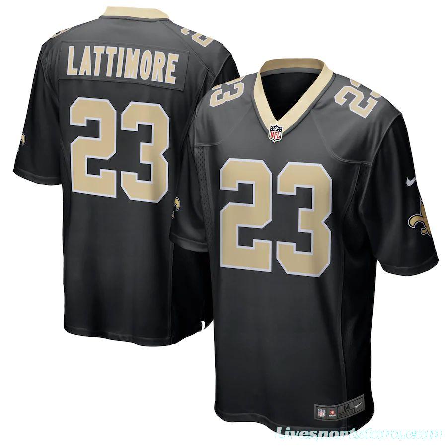 Men's Marshon Lattimore Black Player Limited Team Jersey