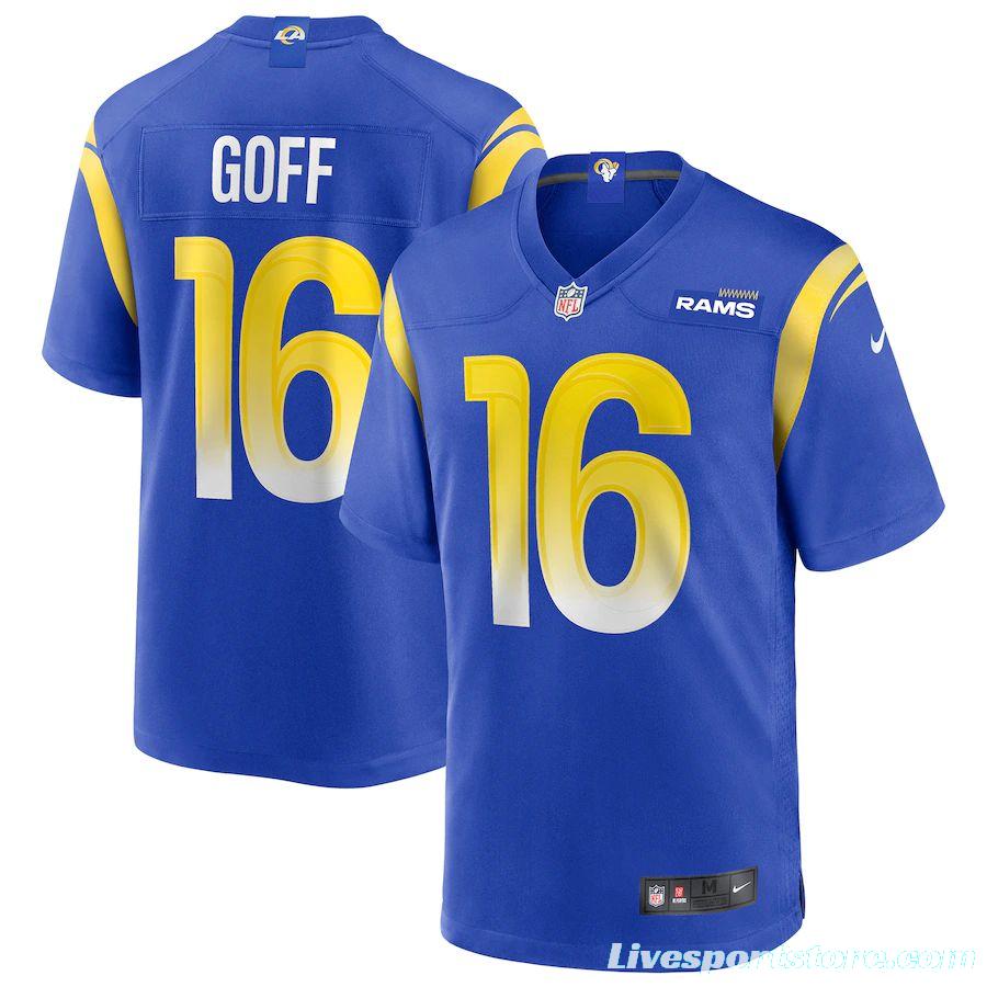 Men's Jared Goff Royal Player Limited Team Jersey