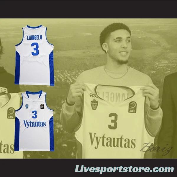 LiAngelo Ball 3 Lithuania Vytautas White Basketball Jersey