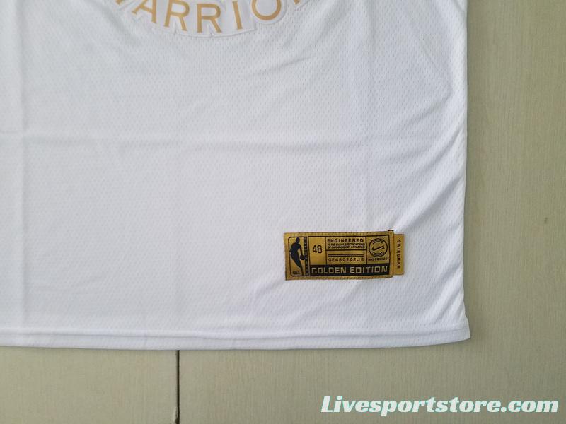 Stephen Curry 30 White Golden Edition Jersey