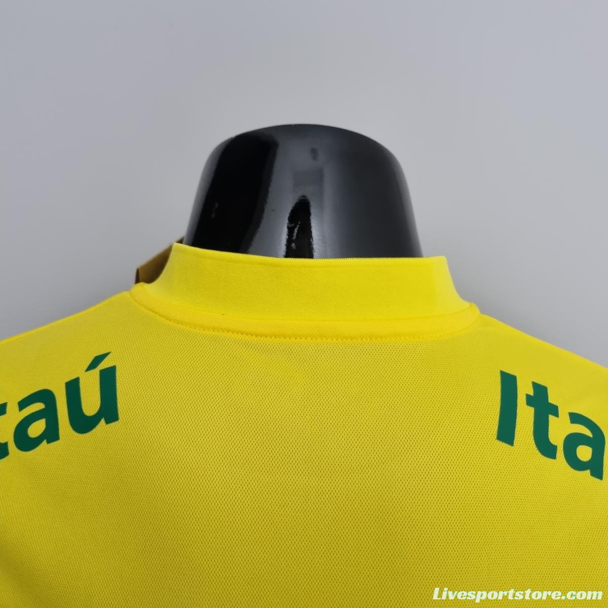 LOW NECK POLO BRAZIL YELLOW Soccer Jersey