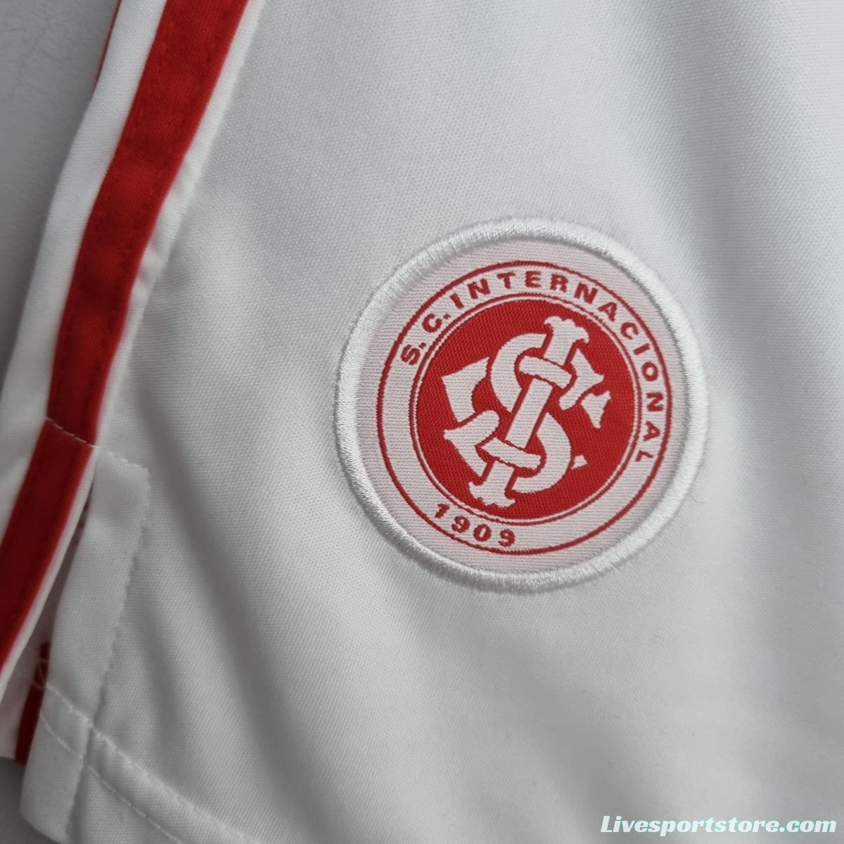 22/23 Internacional Shorts White Soccer Jersey