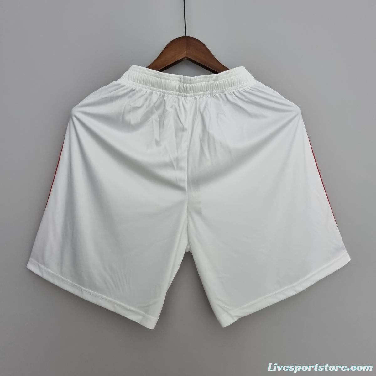 22/23 Internacional Shorts White Soccer Jersey