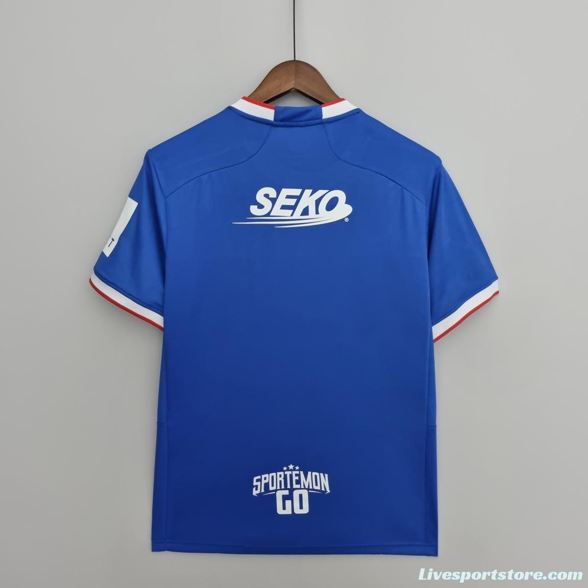 22/23 Rangers home Soccer Jersey