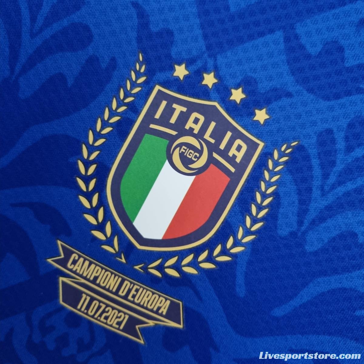 2022 Italian Euro Championship Special Edition Blue Soccer Jersey