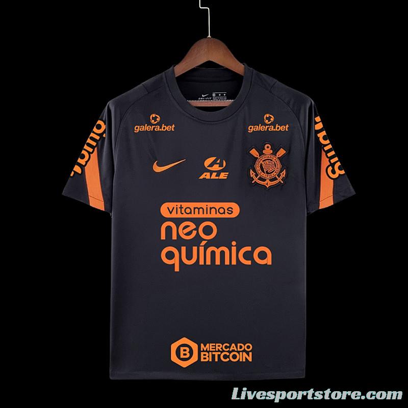 22/23 All Sponsors Corinthians Training Black Soccer Jersey