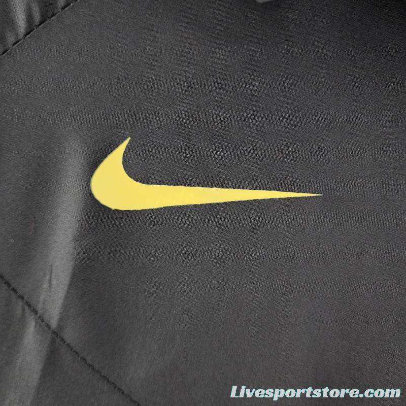 2022 Brazil Black Full Zipper Windbreaker