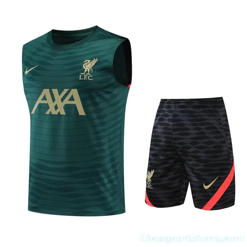 22/23 Liverpool Dark Green Pre-match Training Jersey Vest