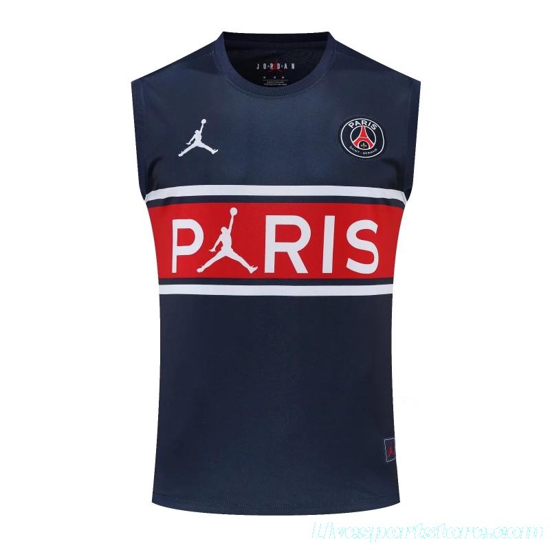 22/23PSG Royal Blue Red Bar Pre-match Training Jersey Vest